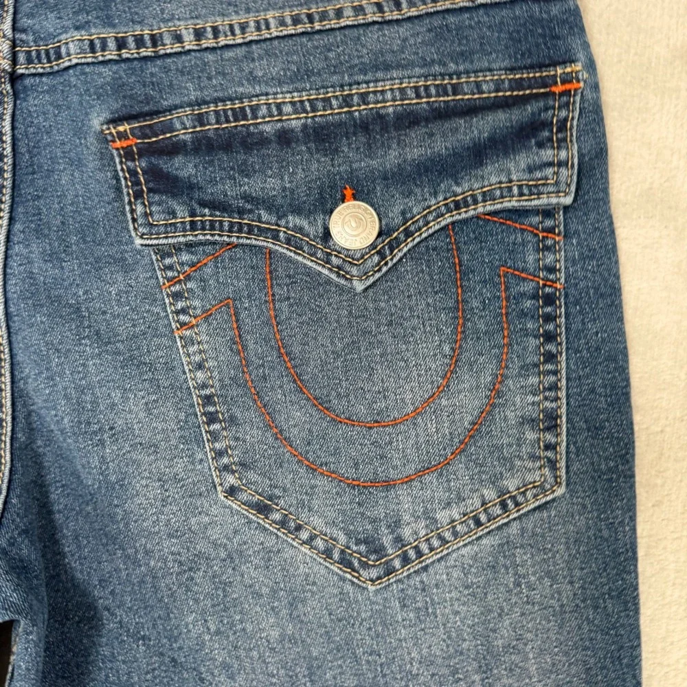 True Religion Geno SN Flap‎ Slim Mens Jeans Medium Spiced Orchard Wash 32 700596